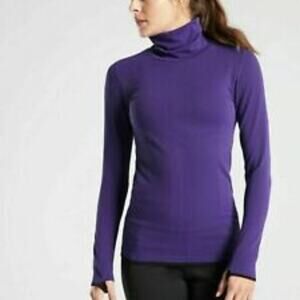 Athleta Purple Flurry Turtleneck Stretch Long Sleeve Womens M